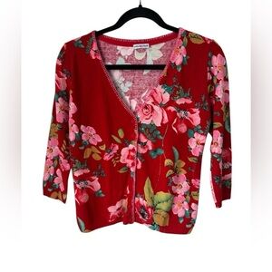 Anna Molinari Floral Cardigan Size Small